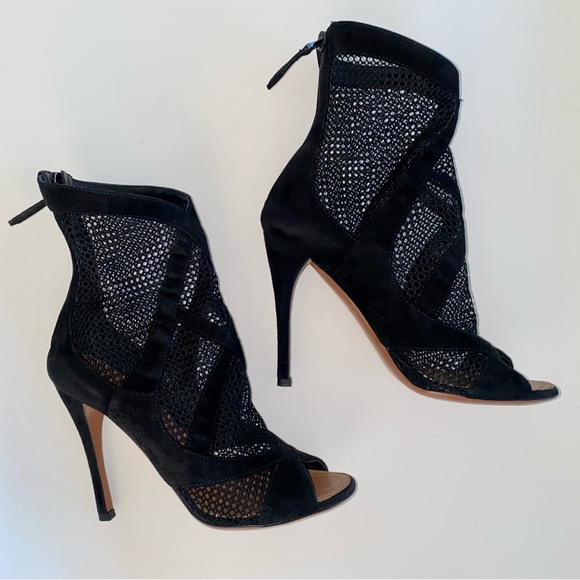 Alaia suede and mesh peep toe heels - Picture 7 of 10